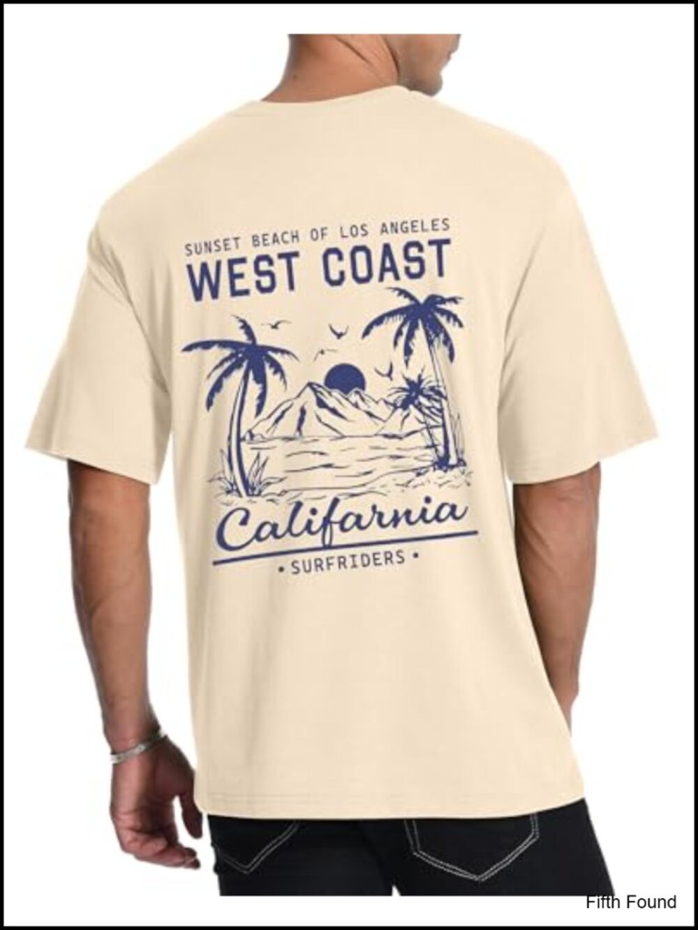 Men's California Palm Tree Graphic T-Shirt, 100% Cotton Crew Neck Short Sleeve